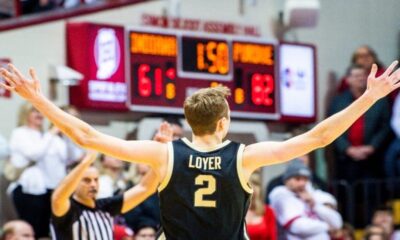 Purdue basketball player Fletcher Loyer and the Boilermakers will look for the sweep against Indiana Saturday.